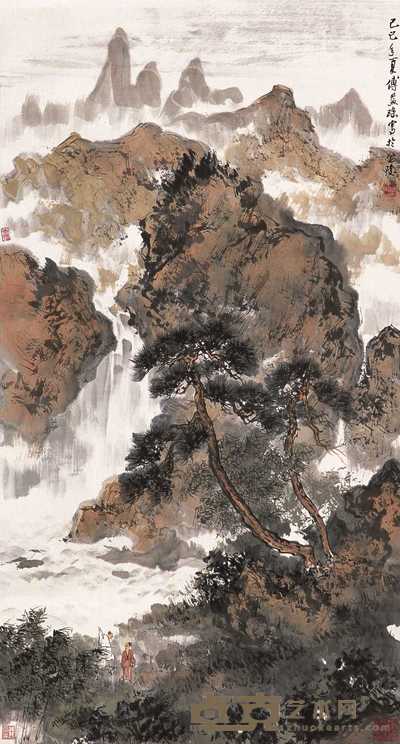 傅益瑶 己巳(1989年)作 松下论道 立轴 85.5×46cm
